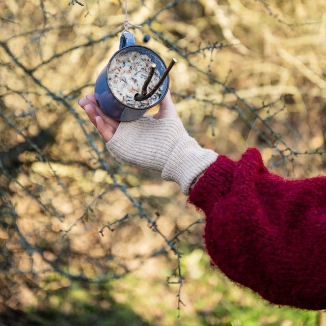 DIY Krmítko pro ptáčky z hrnečku