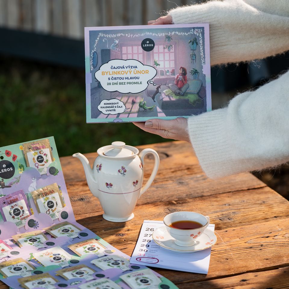 Výhodný balíček, dvě balení za cenu jednoho. Čajová výzva na 28 dní bez promile. Zkus s námi CELÝ ÚNOR odolat nástrahám a pokušení alkoholu. Kalendář obsahuje 29 bylinných čajů, každodenní motivaci pod QR kódem a zábavnou hru. 