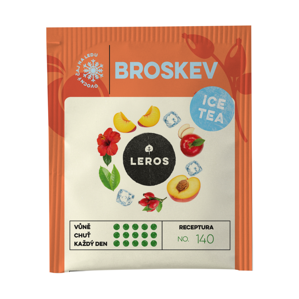 Lahodný ľadový čaj, ktorý spája plnú ovocnú chuť broskyne s príjemnou kyselkavosťou šípky a ibišteka. Čierny čaj dodáva čaju hĺbku, zatiaľ čo listy stévie dokresľujú prirodzenú sladkosť nálevu. Príjemný ľadový dúšok na horúce letné dni.