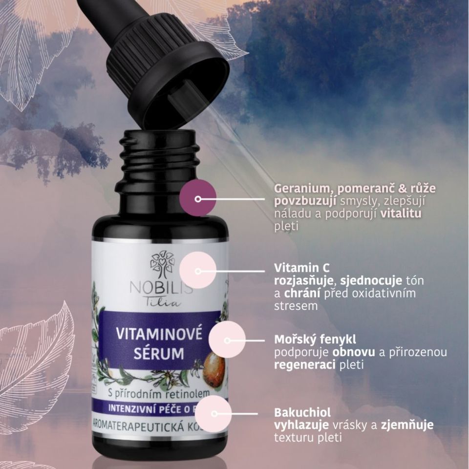 S prírodným retinolom a vitamínom C na podporu tvorby kolagénu.