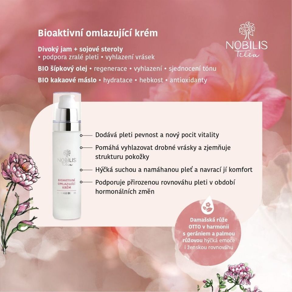 Kráľovská anti-age starostlivosť s luxusným ružovým olejom navráti mladistvý vzhľad zrelej pleti.