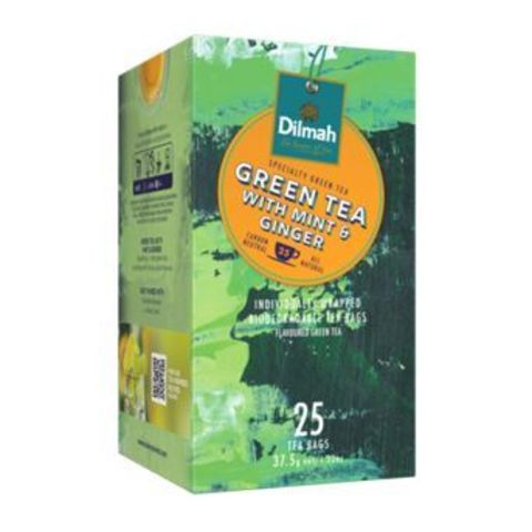 B2G_LEROS 	Dilmah Čaj YUM GREEN TEA WITH MINT & GINGER 25x1,5g