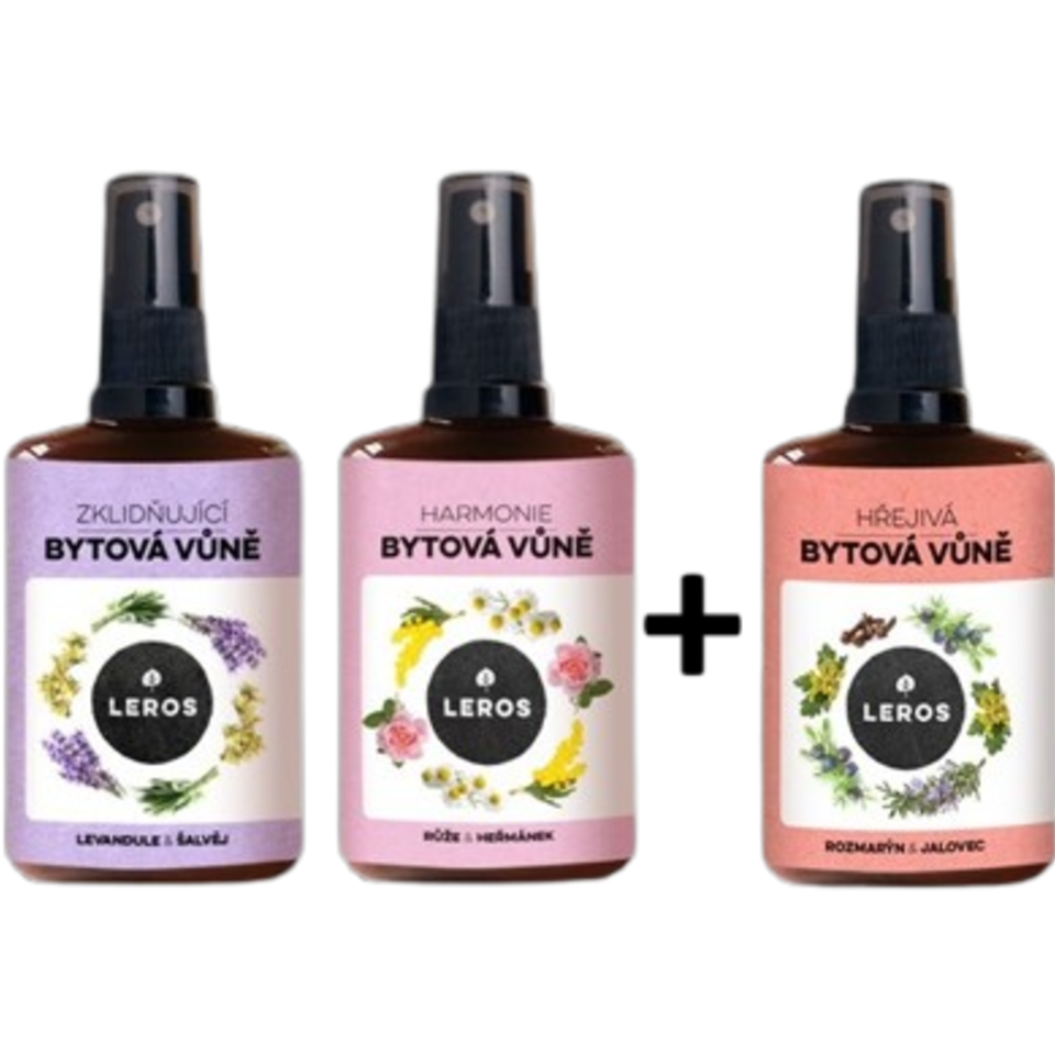 LEROS Výhodný set přírodních bytových vůní 2+1