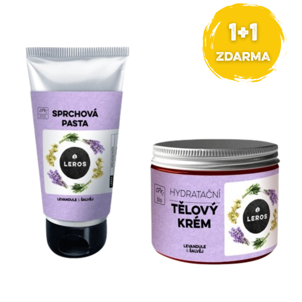LEROS Tělový krém a sprchová pasta Levandule & šalvěj