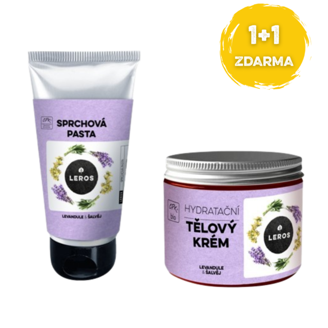 LEROS Tělový krém a sprchová pasta Levandule & šalvěj