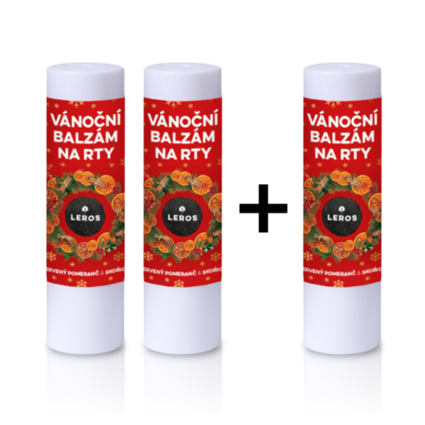 LEROS Vánoční balzám na rty 2+1