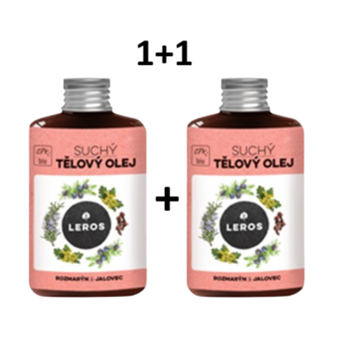 LEROS Suchý tělový olej rozmarýn & jalovec akce 1+1