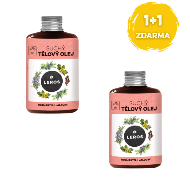 LEROS Suchý tělový olej rozmarýn & jalovec akce 1+1