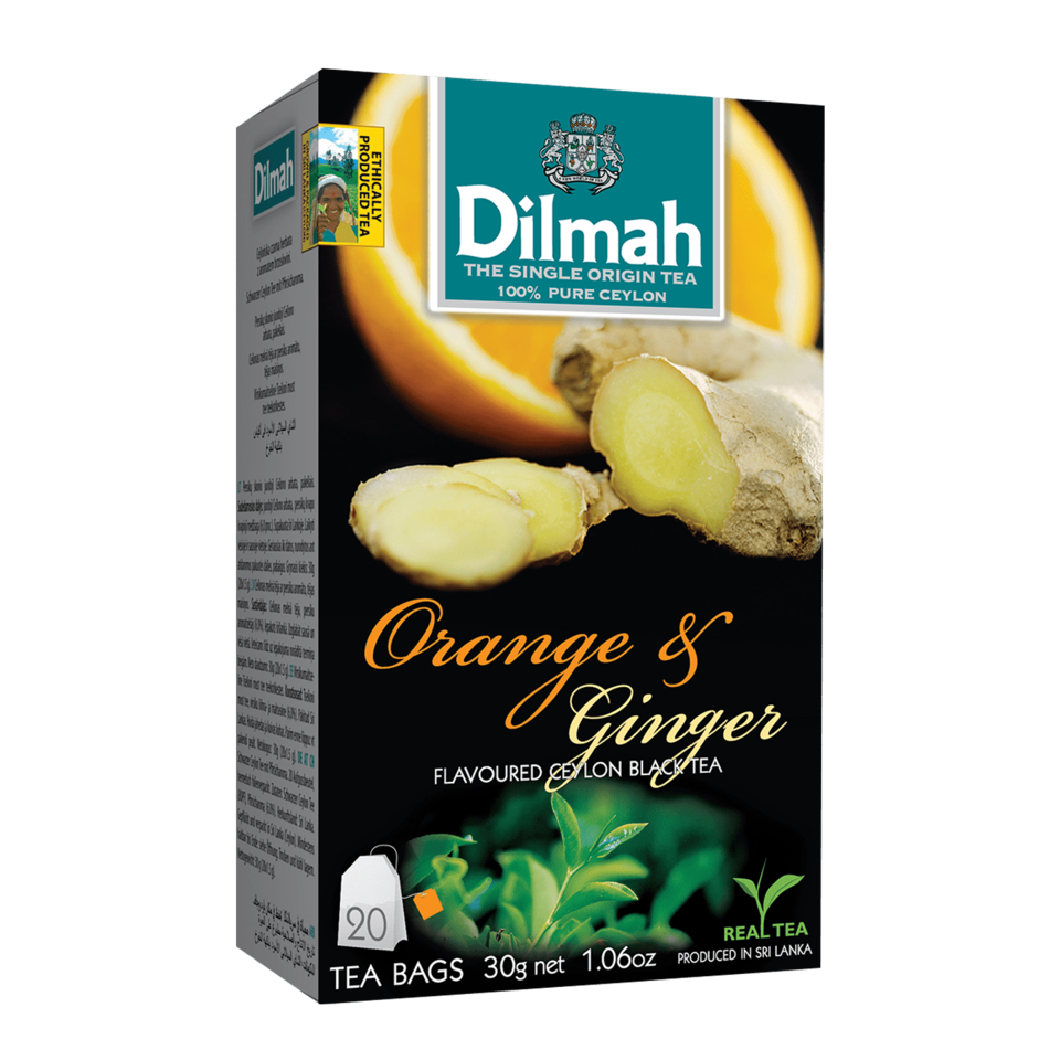B2G_LEROS Dilmah Čaj černý Pomeranč Zázvor 20/1,5g, skupinově balené