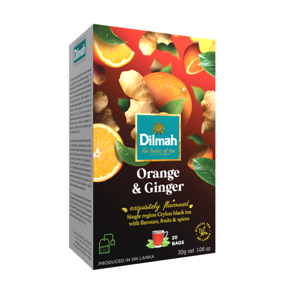 DILMAH Dilmah Čaj čierny Pomaranč Zázvor 20/1,5 g, skupinovo balené