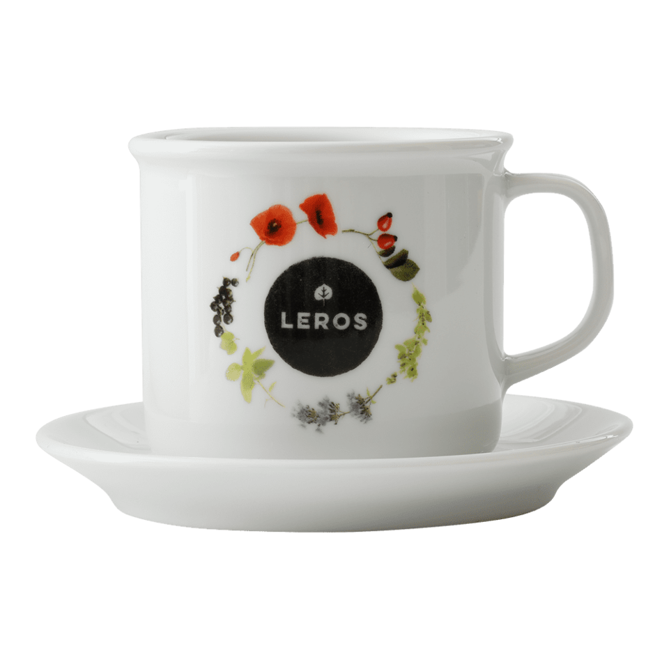B2G_LEROS Porcelánový šálek s podšálkem, 250 ml