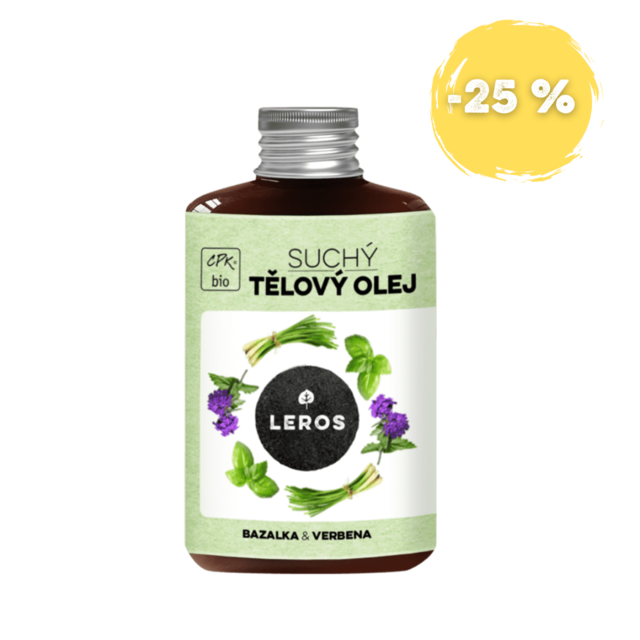 LEROS Tělový suchý olej bazalka & verbena