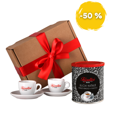 LEROS Darčekový balíček zrnkovej kávy + 2 šálky na Vianoce