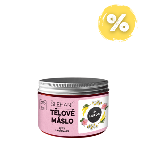 LEROS Šlehané tělové máslo růže & heřmánek